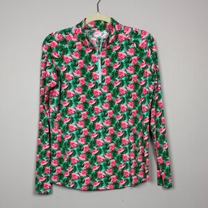 Court Haley Cool Birdie Watermelon‎ Cooling Sun Protection 1/4 Zip Golf SZ M